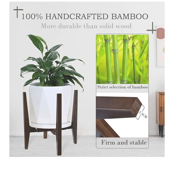 DARK BROWN Adjustable Indoor Plant Stand - Picture 4 of 6